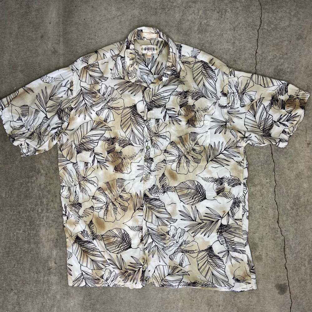 Vintage Campia Moda Banana Leaf Hawaiian Shirt